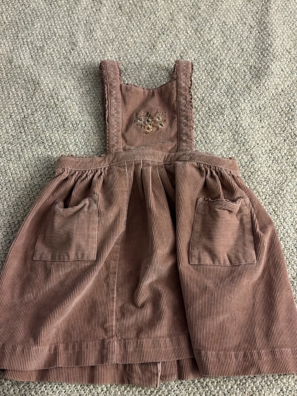 Jamie Kay Corduroy Pinafore Dress in Dusty Rose